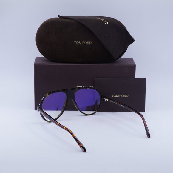 Tom Ford FT5012-B 052 Aviator Eyeglasses - Dark Havana 53mm - Picture 5 of 10